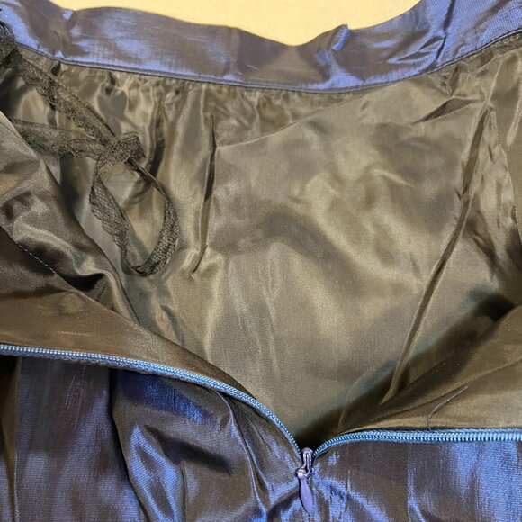 JR Nites by Caliendo Women’s Formal Maxi Skirt Navy Blue Taffeta A-Line Wiast 28 - Picture 2 of 7